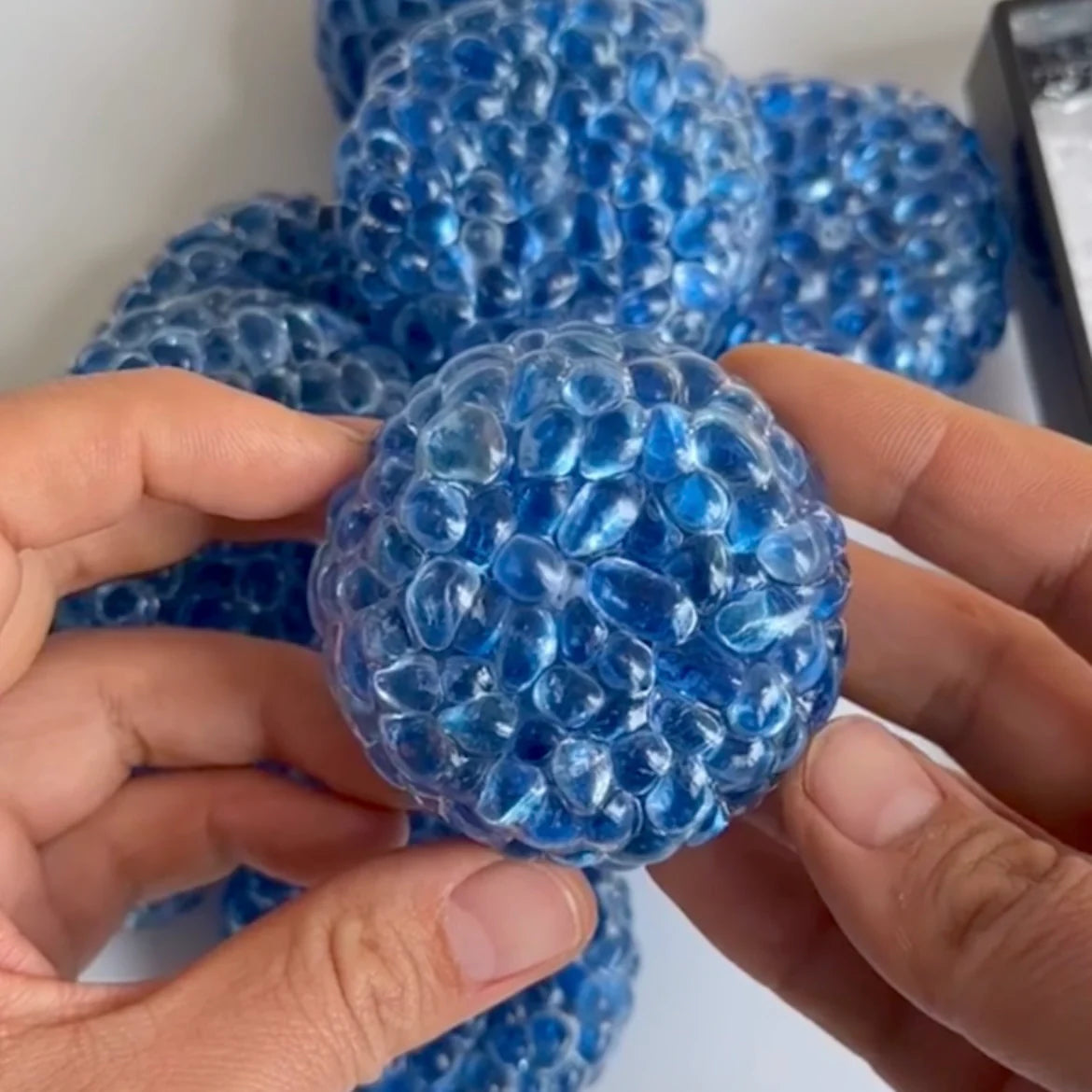 Blue Crystal Bead Stress Ball Squishy Toy